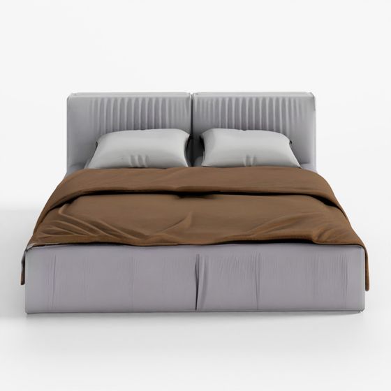 3D Bed with Pillows and Blanket 013