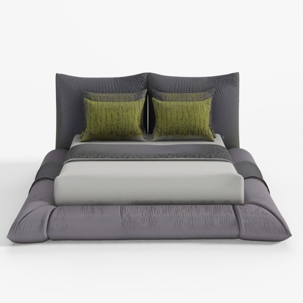 3D Bed with Pillows and Blanket 029