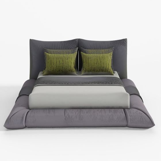 3D Bed with Pillows and Blanket 029