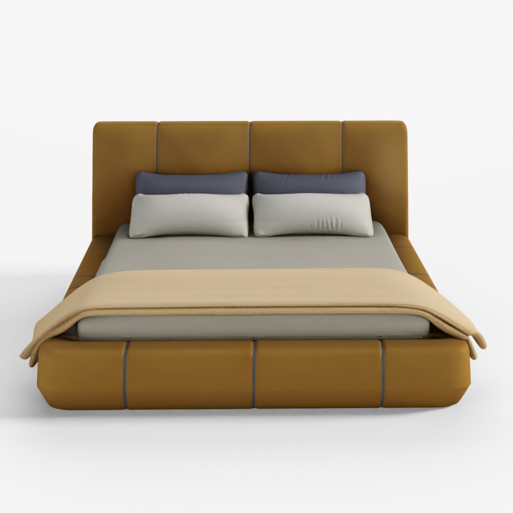 3D Bed with Pillows and Blanket 005