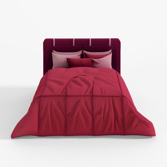 3D Bed with Pillows and Blanket 004