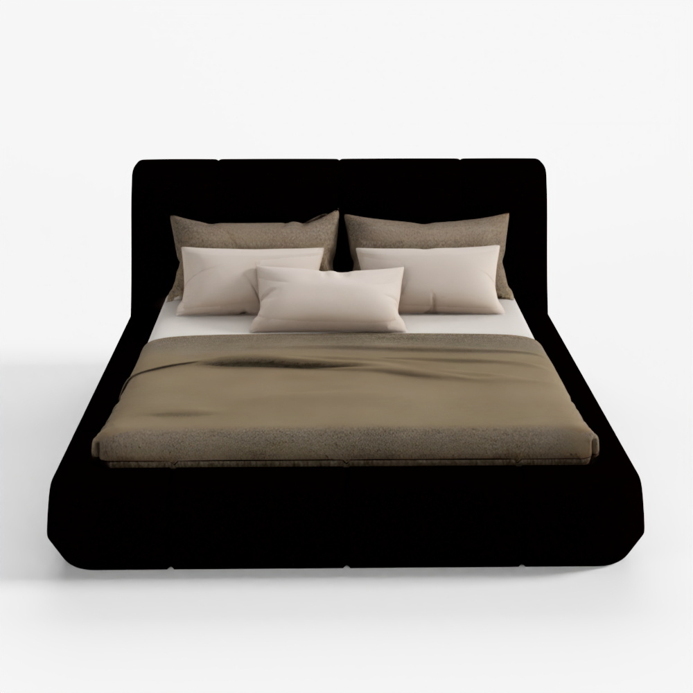 3D Model Bed with Pillows and Blanket 006