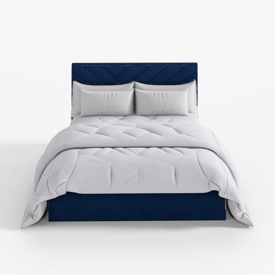 3D Jay Velvet-Finish Ottoman Bed