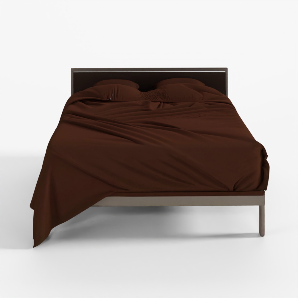 3D Model Brown Wooden Double Bed - King Size