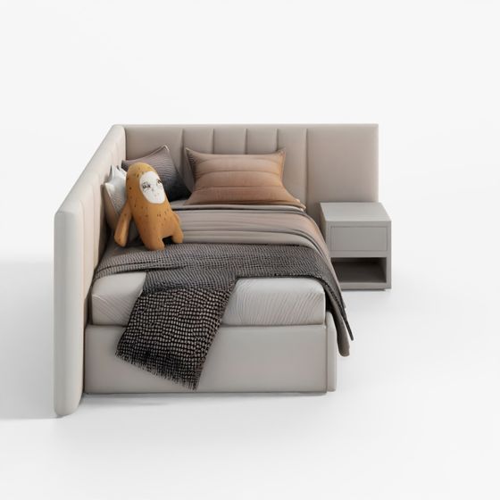 3D Model PBR Amber Corner Bed