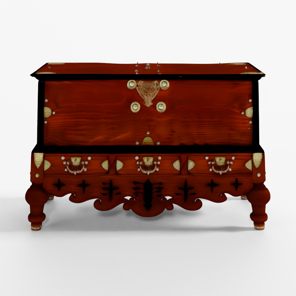INDIGO Dutch Colonial Chest on Stand From Ceylon