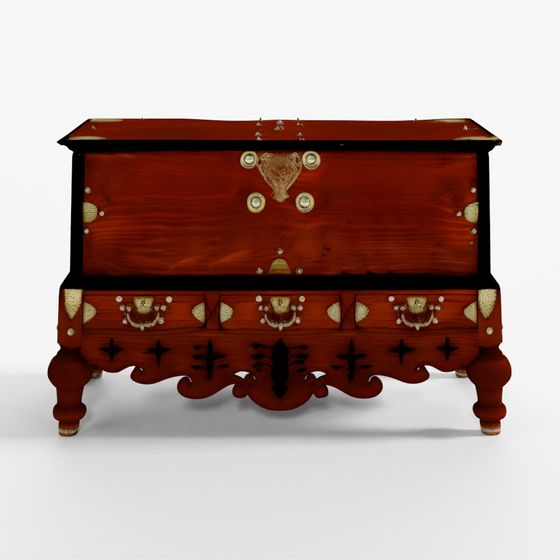 INDIGO Dutch Colonial Chest on Stand From Ceylon