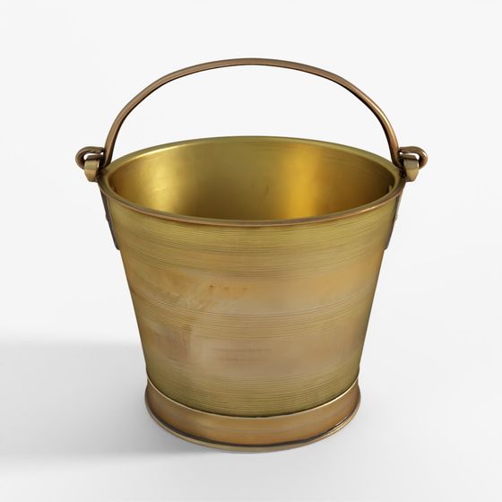 INDIGO Brass Temple Bucket From Rajasthan - 19th Century