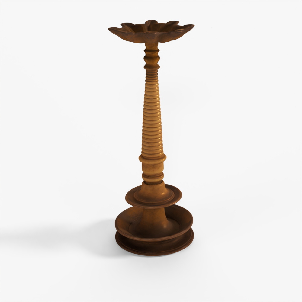 Lampe à huile en laiton du Deccan INDIGO - XIXe siècle