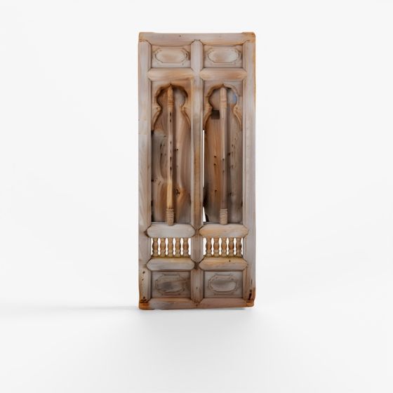 INDIGO Carved Teak Window Shutter From Hyderabad