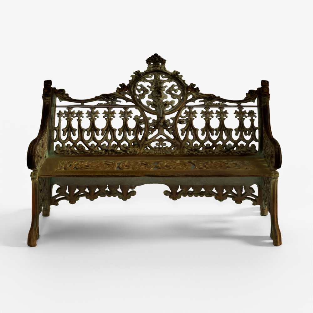INDIGO Gothic Cast Iron Garden Bench - Coalbrookdale