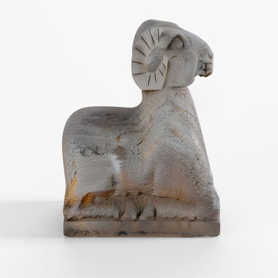 INDIGO Hand Carved Granite Ram From Hebei Province