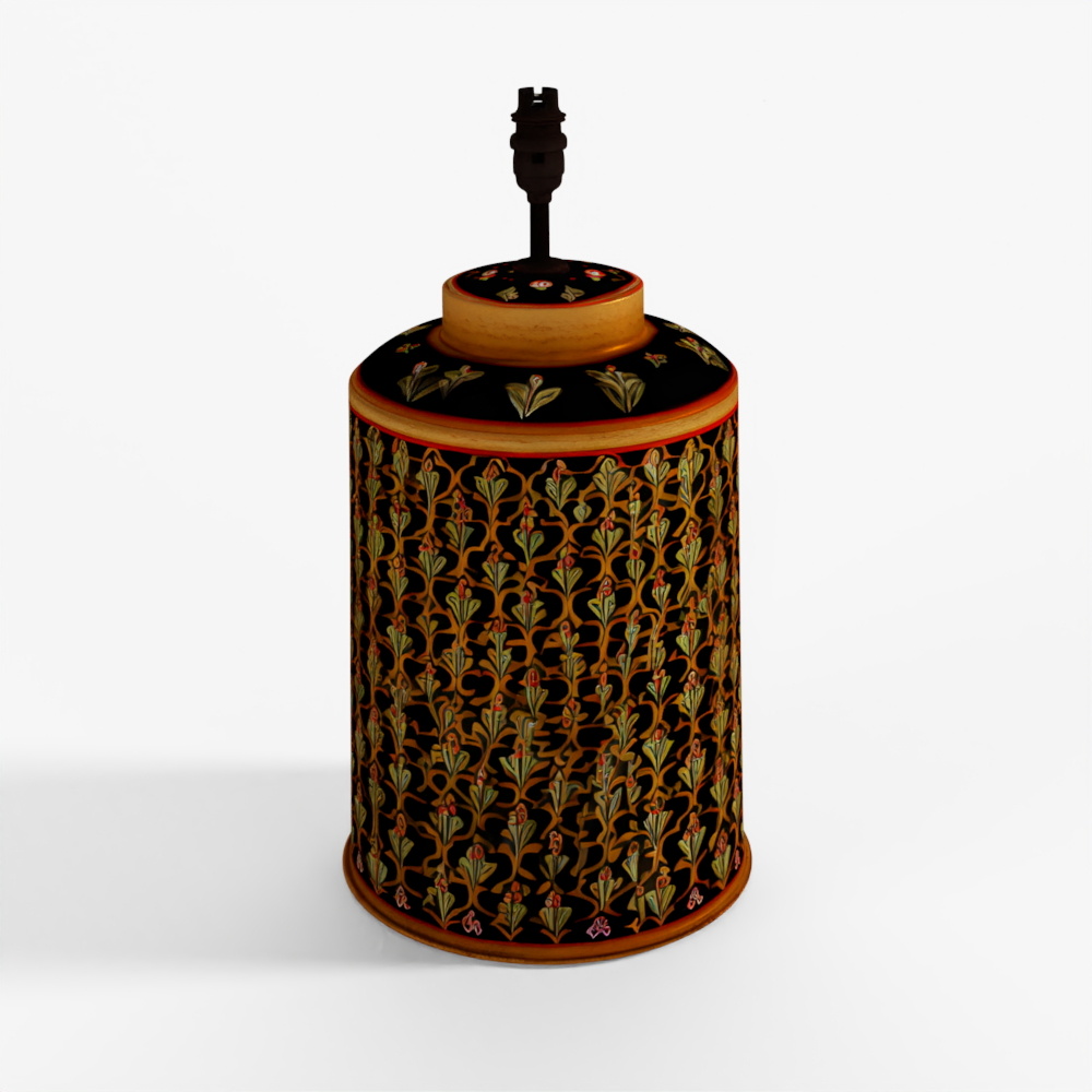 Indian Toleware Tea Caddy Lamp