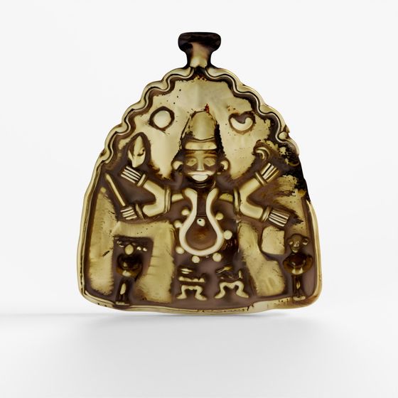 Panneau Votive en Bronze INDIGO de Virabhadra du Deccan