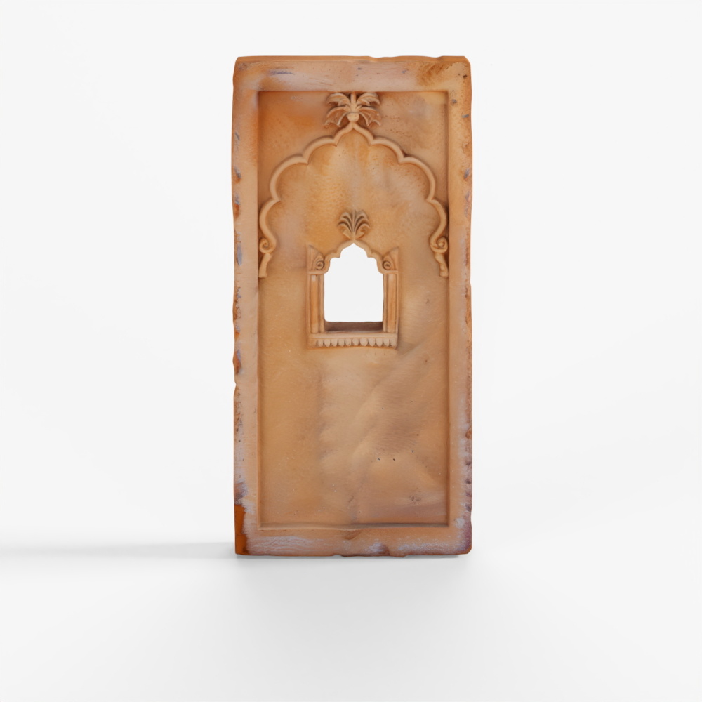 INDIGO Carved Indian Stone Jharoka Panel From Jais