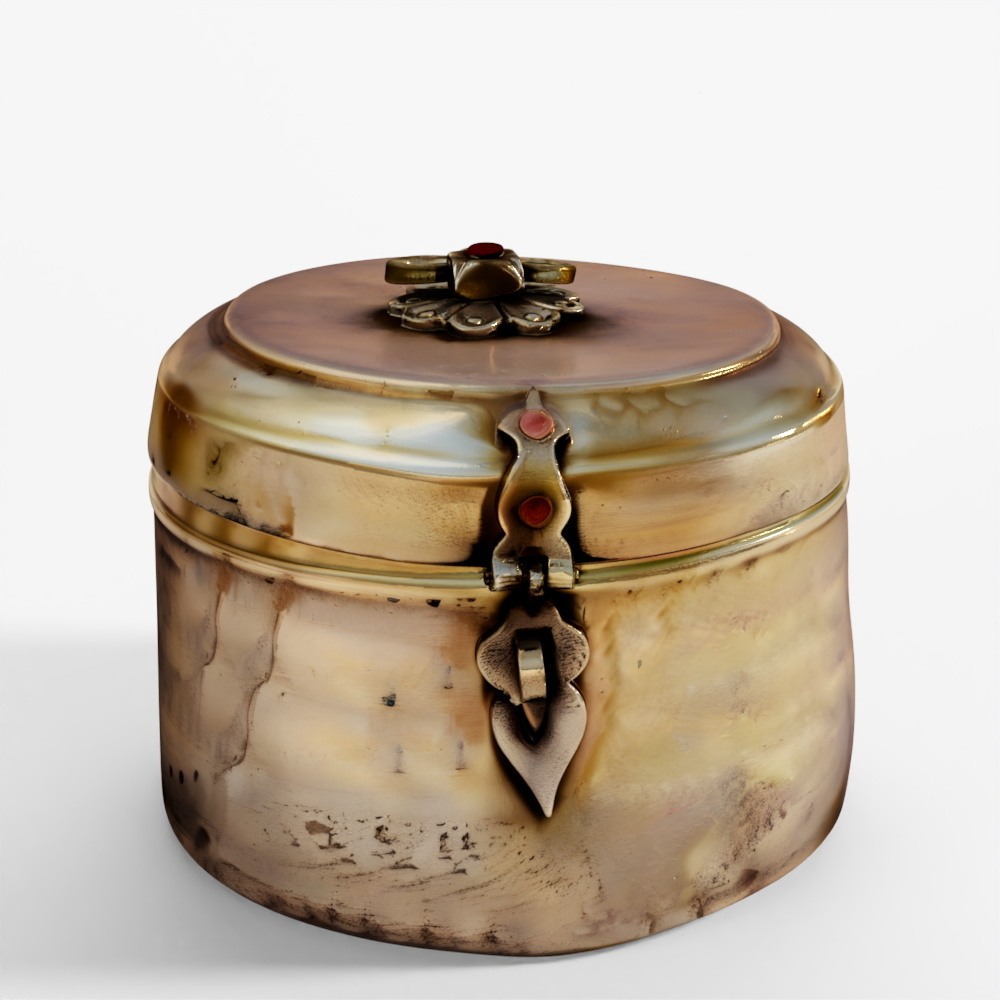 INDIGO Brass Chapati Box From Bombay - Circa 1920