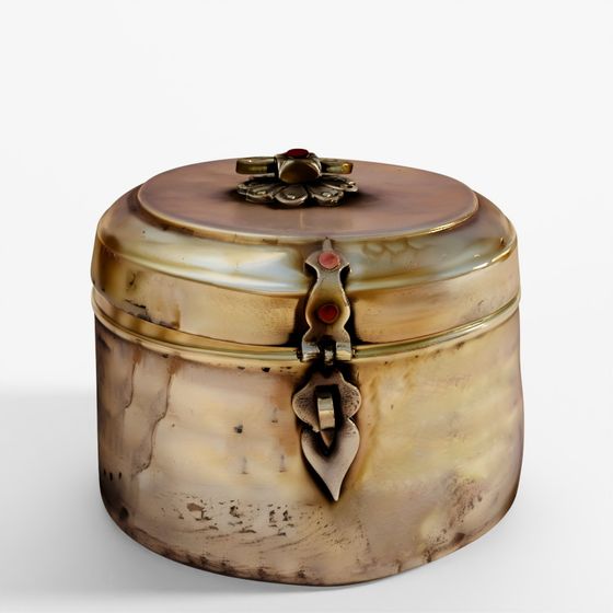 INDIGO Brass Chapati Box From Bombay - Circa 1920