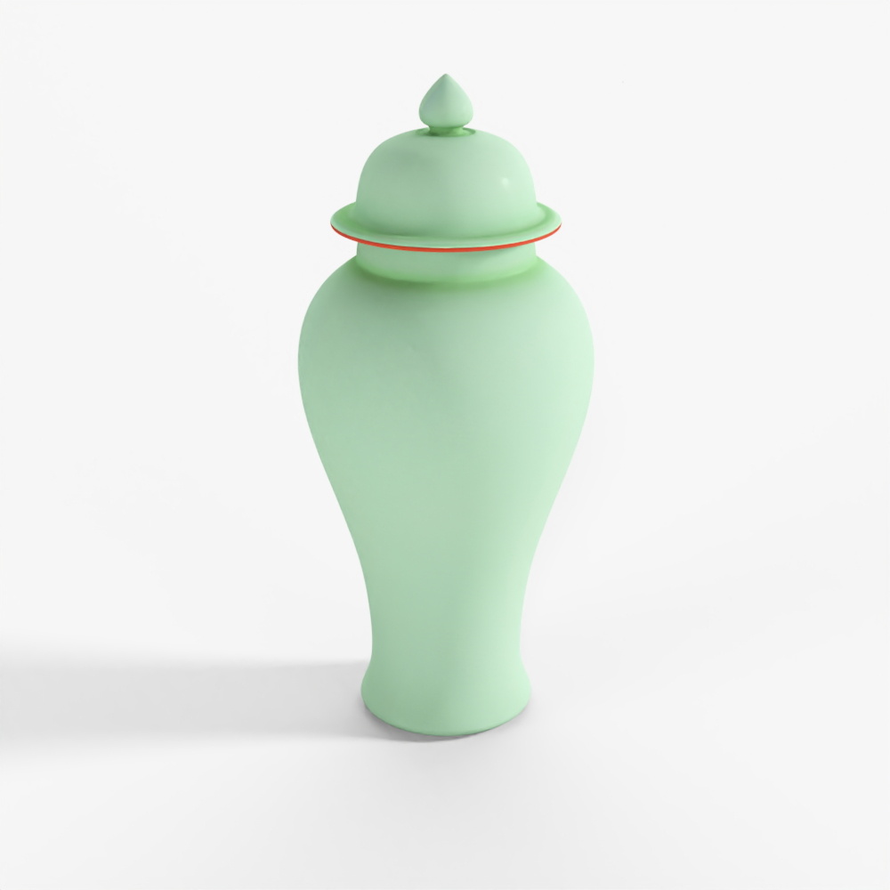 INDIGO Celadon Porcelain Temple Jar
