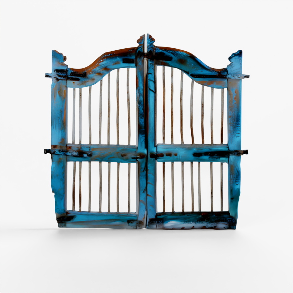 INDIGO Blue Painted Dog Gate From Gujarat - 19th Century