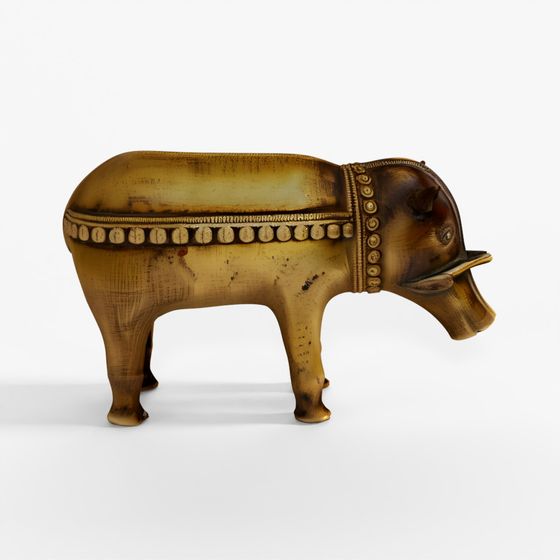 INDIGO Brass Bhuta Figure Of Panjurli Boar - Late