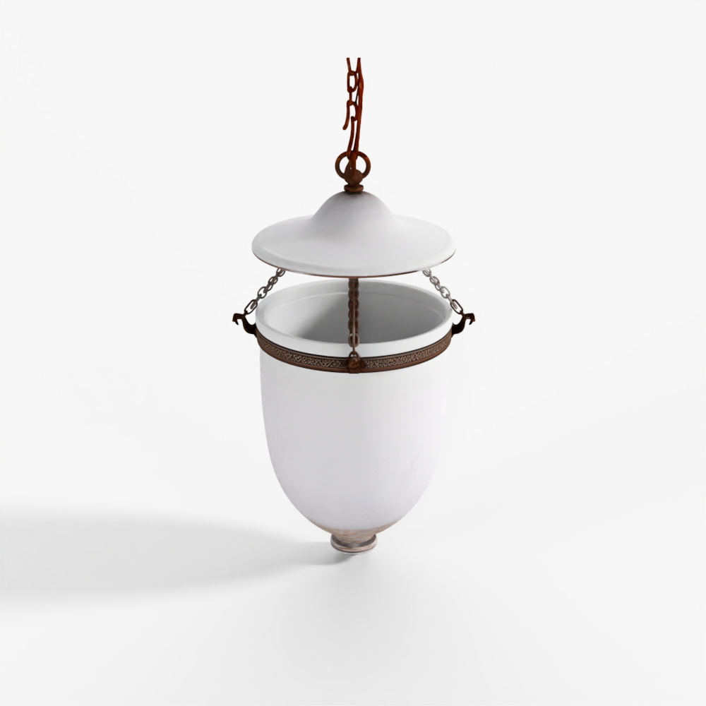 INDIGO Engraved Glass Hundi Lantern with 3-Way Fit