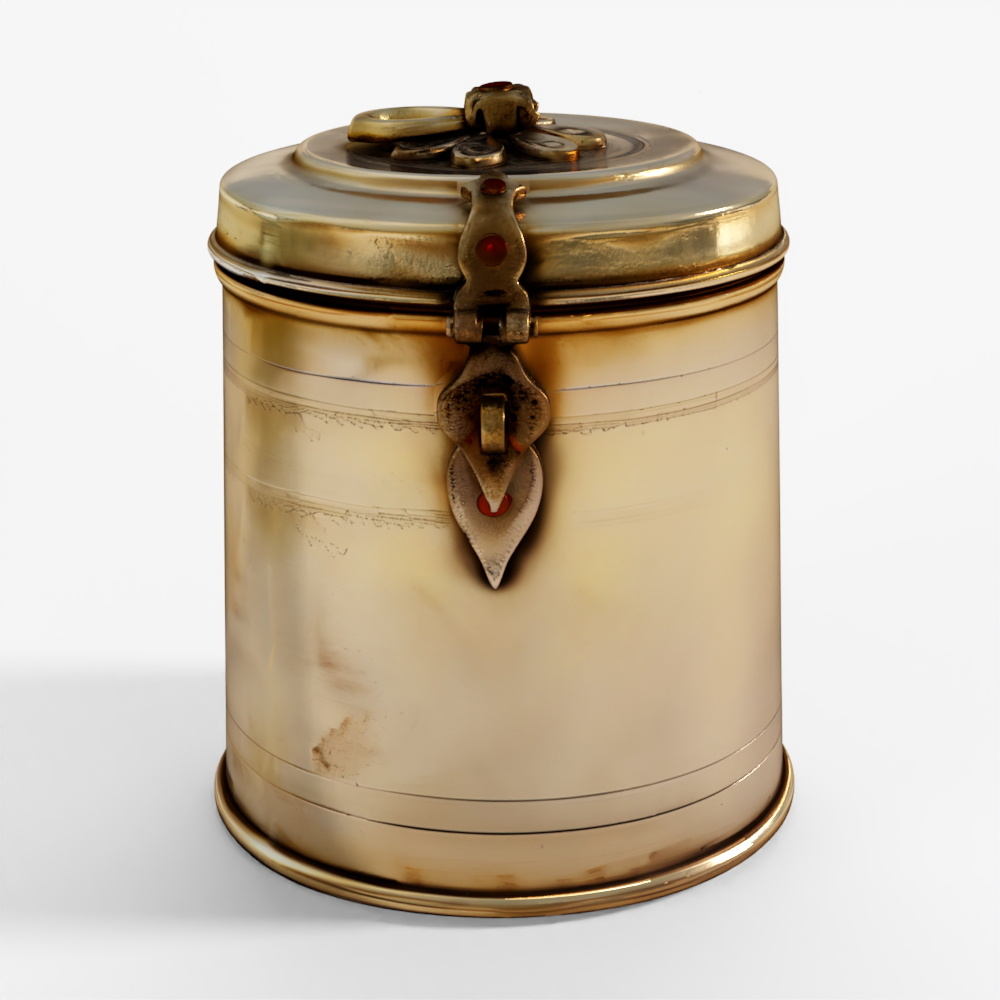 INDIGO Brass Food Caddy From Bombay - Circa 1920