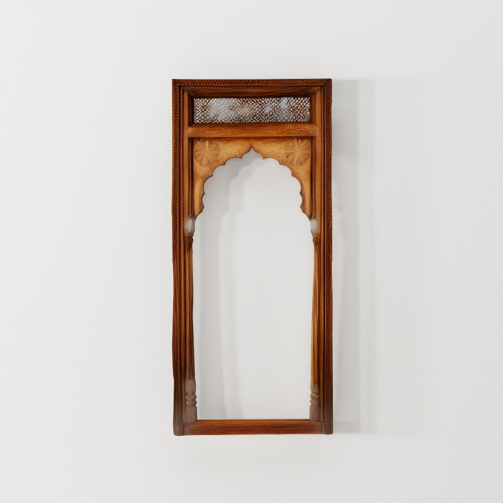 INDIGO Carved Window Mirror From Madhya Pradesh