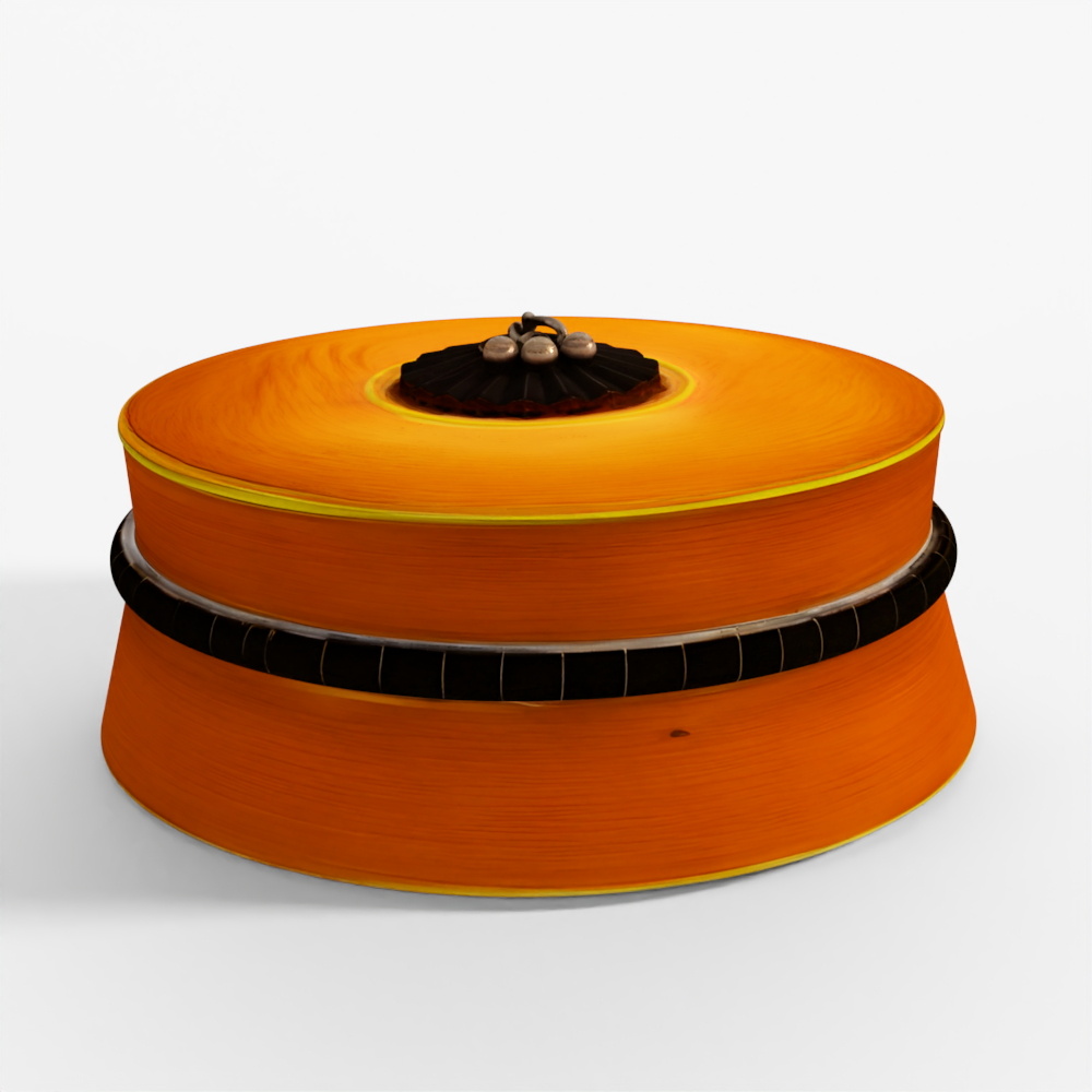 Pot Indien en Laque Orange