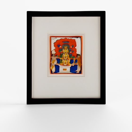 INDIGO Framed Jain Painting On Paper From Rajasthan