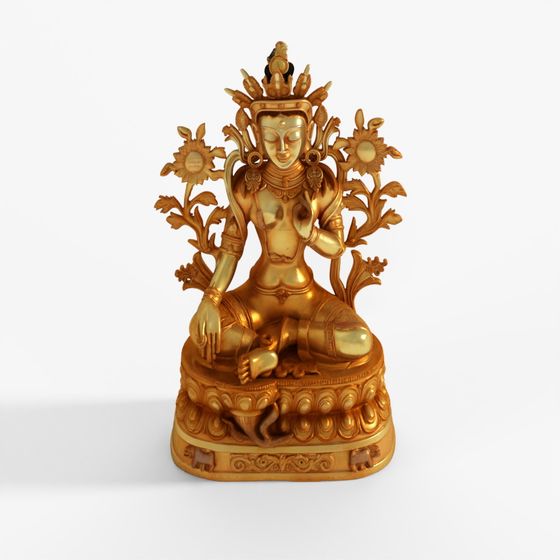 INDIGO Gilt Bronze Statue Of The Tibetan Goddess Tara