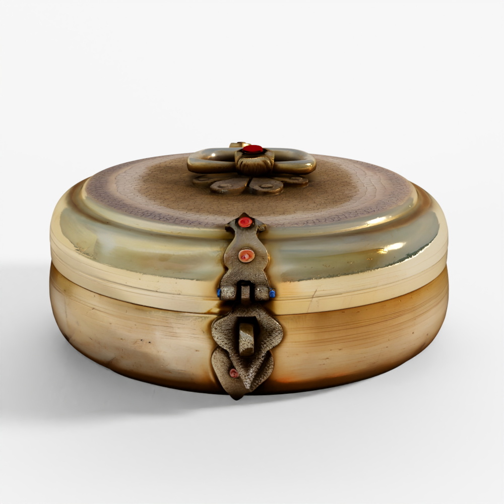 INDIGO Brass Indian Chapati Box - Ca 1900