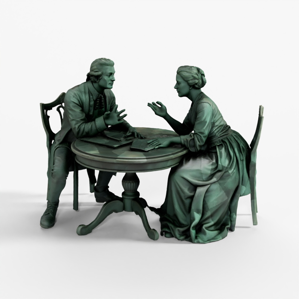 Meshy AI Meeting Sculpture