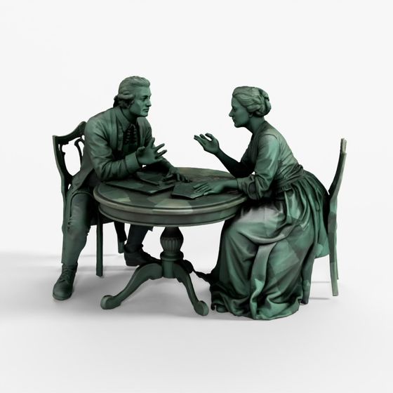 Meshy AI Meeting Sculpture