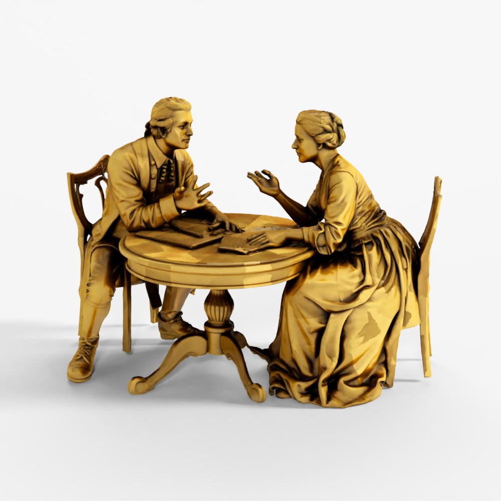 Meshy AI Meeting Sculpture