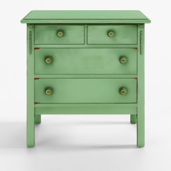 Old Green Commode VR AR Low Poly Game 3D Model