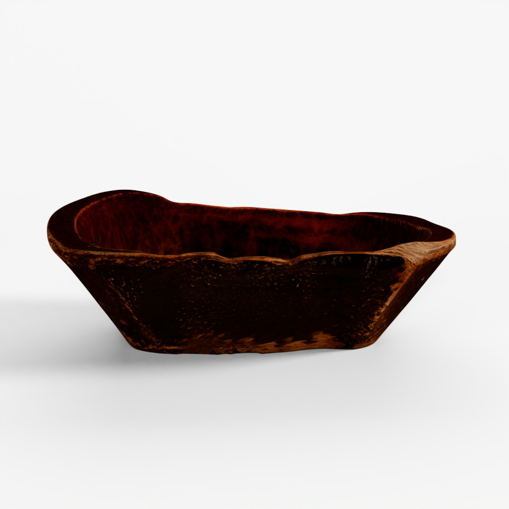 INDIGO Old Tibetan Wooden Food Bowl - Circa 1920