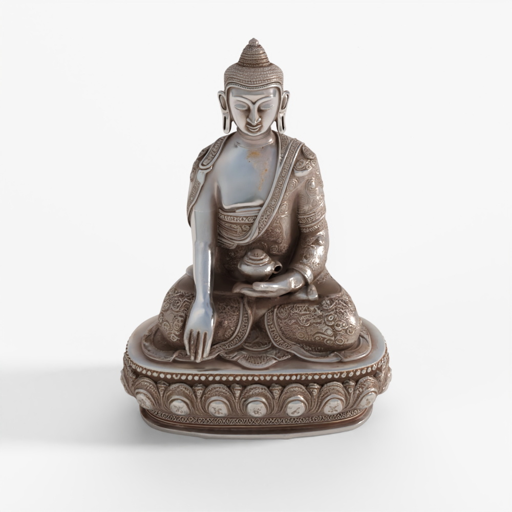 INDIGO Silver Plated Buddha Statue - Bhumisparsha