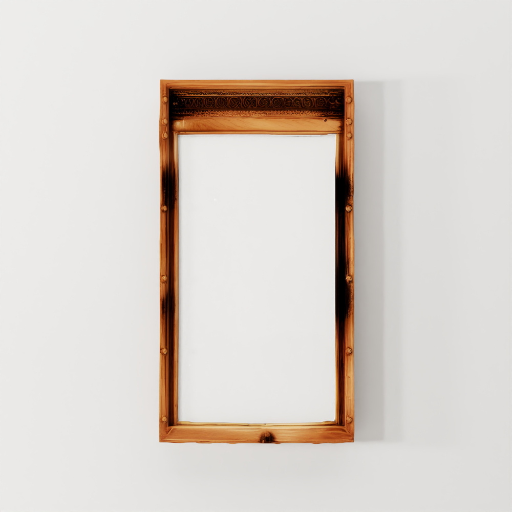 INDIGO Old Roheda Window Mirror From Bikaner - 19th Century