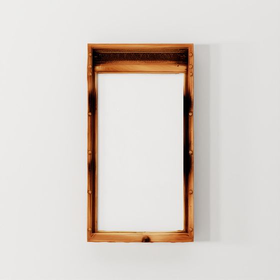 INDIGO Old Roheda Window Mirror From Bikaner - 19th Century