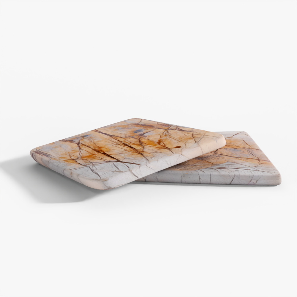 INDIGO Set Of 4 Bidisar Marble Coasters From Rajas