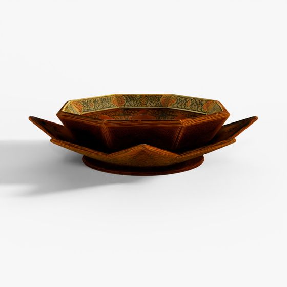 INDIGO Painted Star Bajot Low Prayer Table From Rajasthan