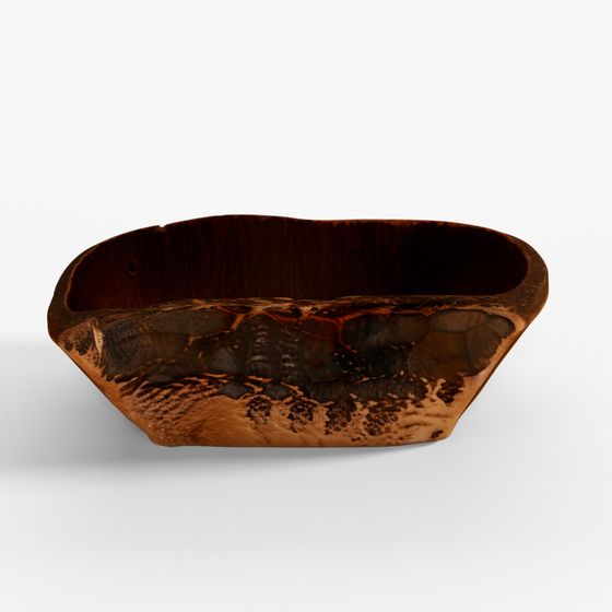 INDIGO Old Tibetan Wooden Food Bowl - Circa 1920