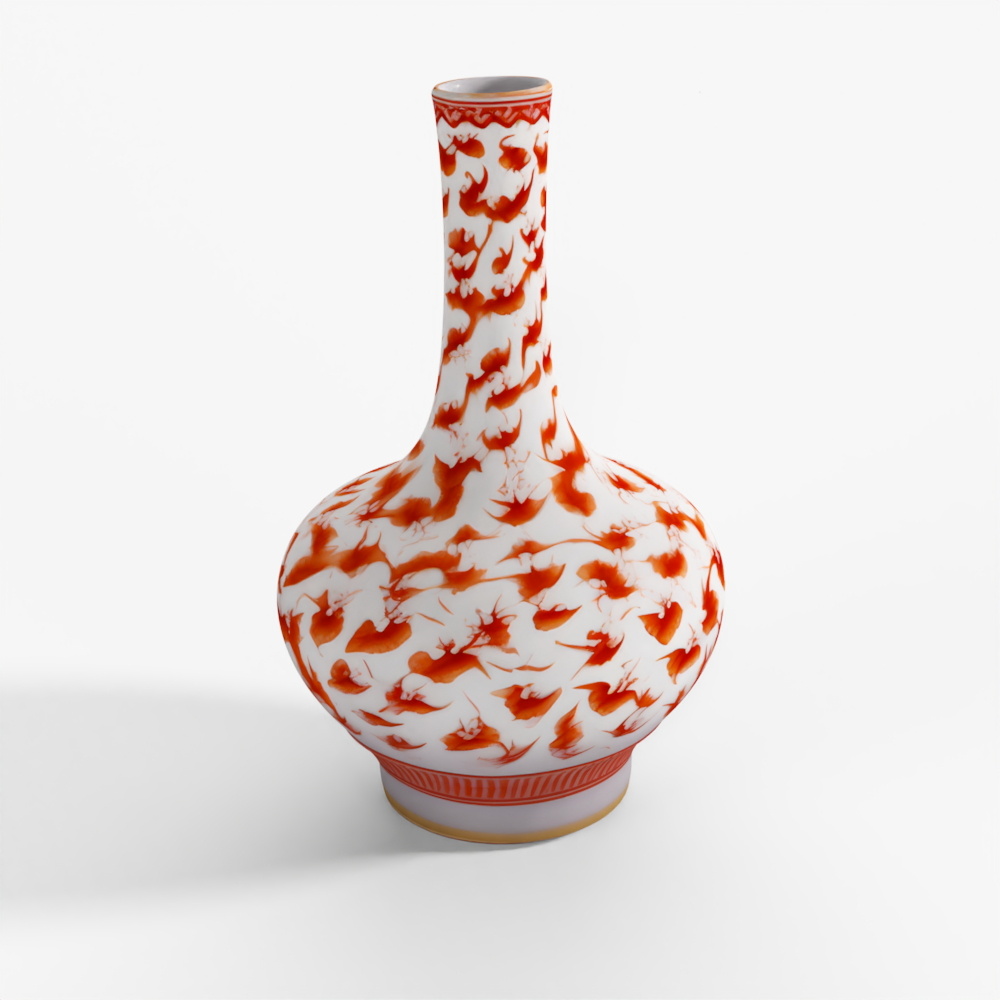 INDIGO Porcelain Tianqiuping Vase - Burnt Orange B
