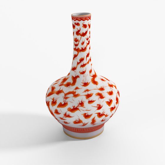 INDIGO Porcelain Tianqiuping Vase - Burnt Orange B