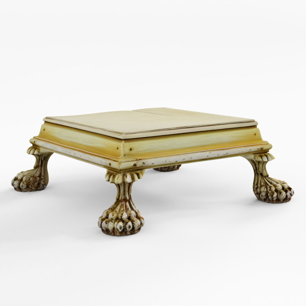 인디고 페인트 바조트 낮은 기도 테이블 - 구자라트 출신