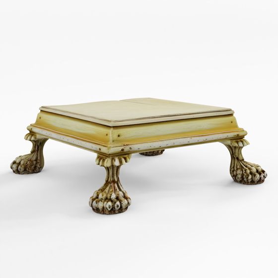 인디고 페인트 바조트 낮은 기도 테이블 - 구자라트 출신