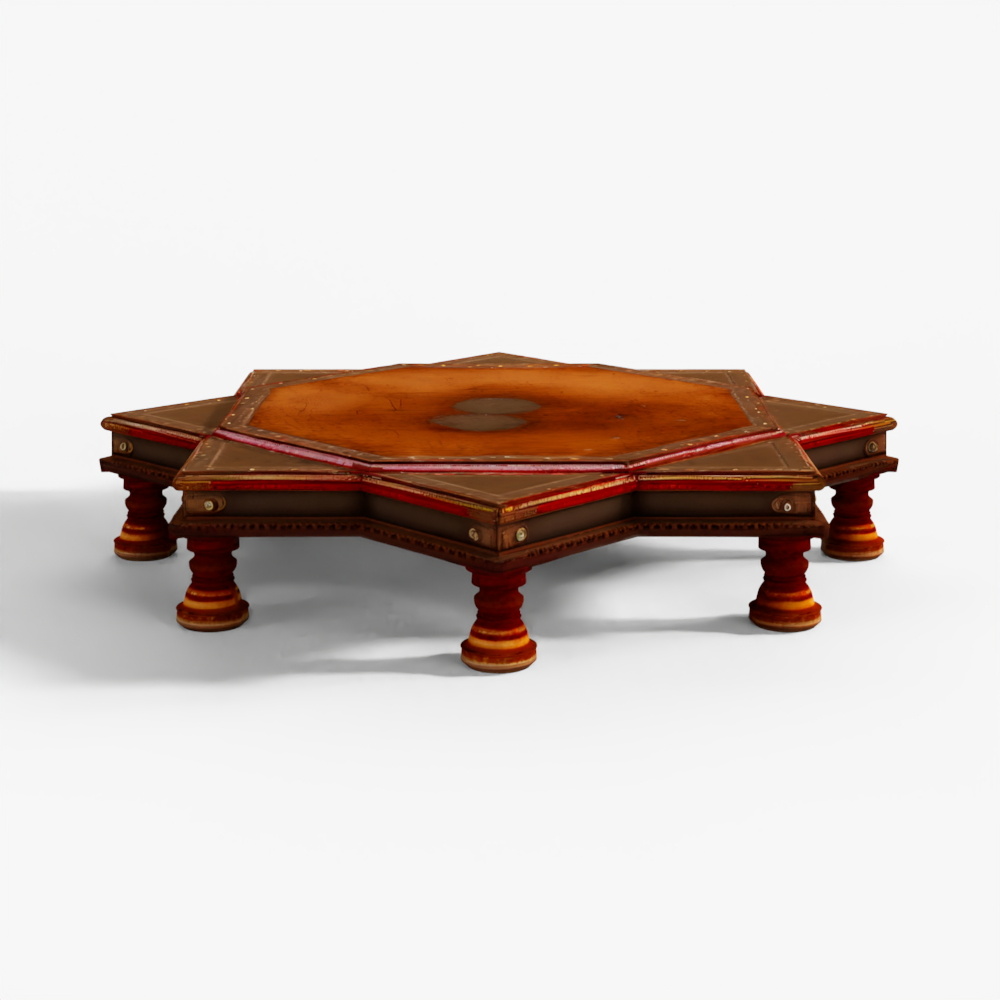 Octagonal Bajot Low Prayer Table From Rajasthan