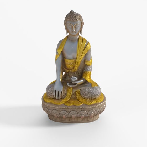 INDIGO Silver Plated Buddha Statue - Bhumisparsha