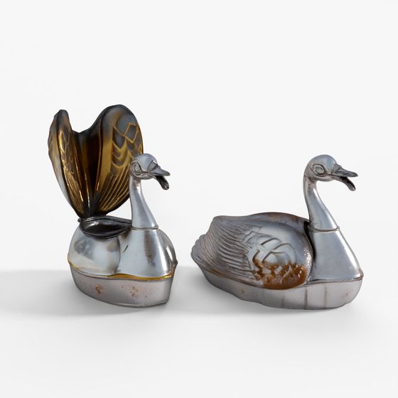 Old Duck Shaped Brass Paan Box