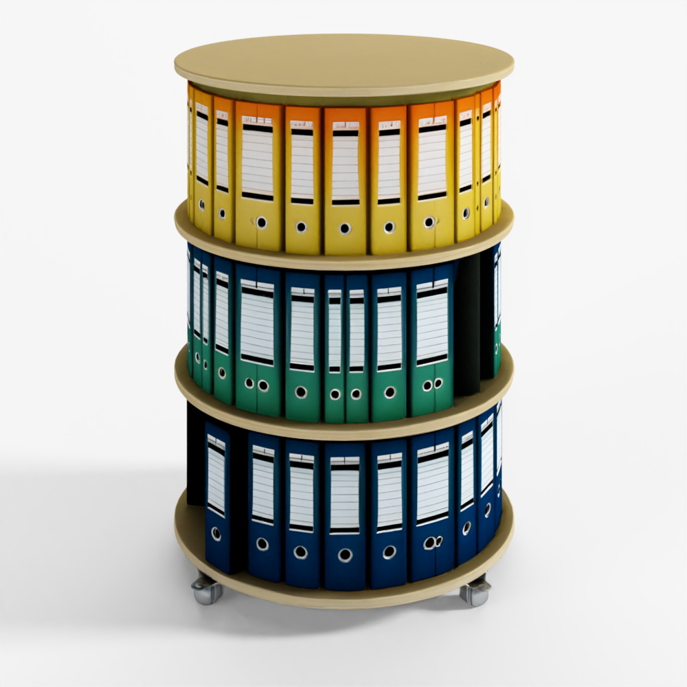3-Tier Mobile File Keeper 3D Model